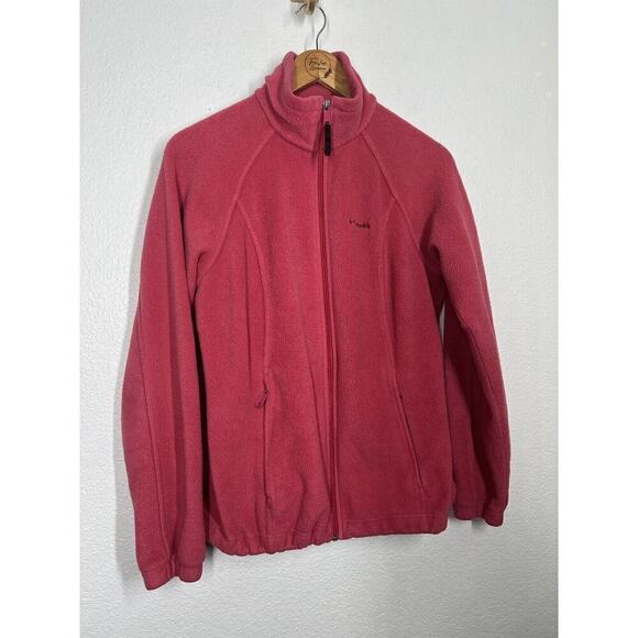 Columbia Womens Pink Fleece Zip Up Jacket Medium M Cozy - Picture 2 of 6